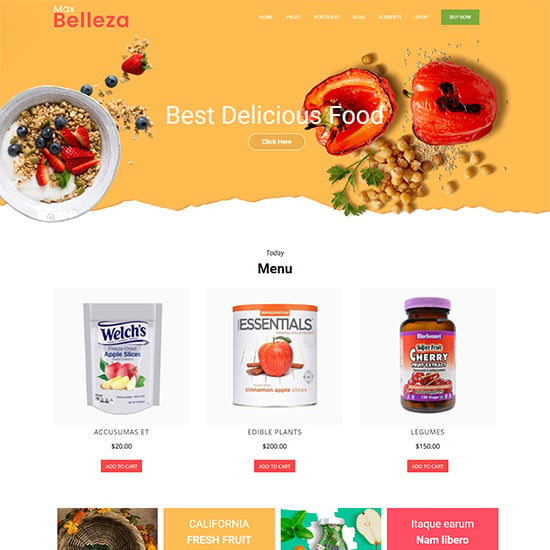 Food/Products Website Template